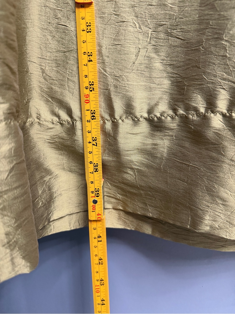 79% Silk! Talbots Shift Dress Small Olive Gold Balloon Sleeve Split Neck Dress - Picture 10 of 14